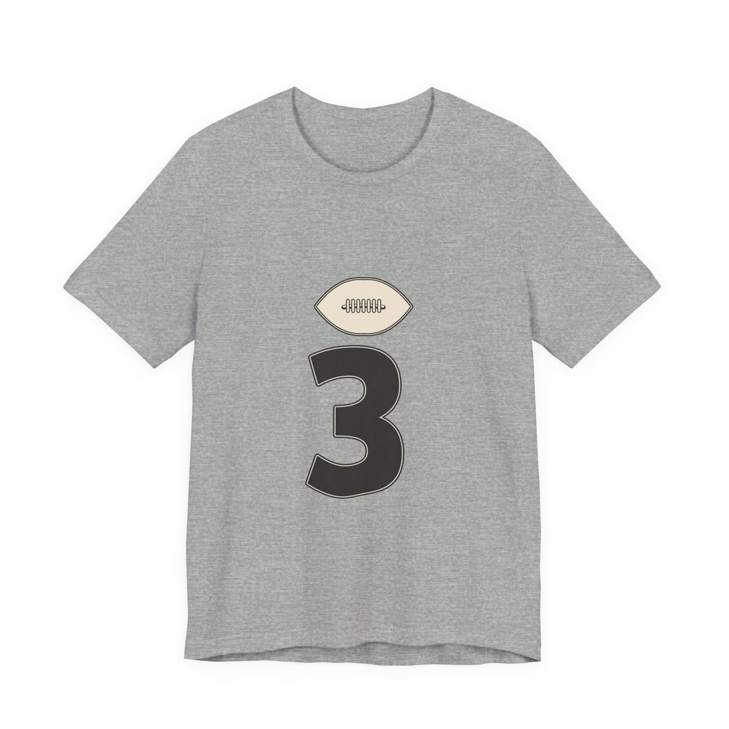 Football Number 3 T-Shirt | Dark Stack
