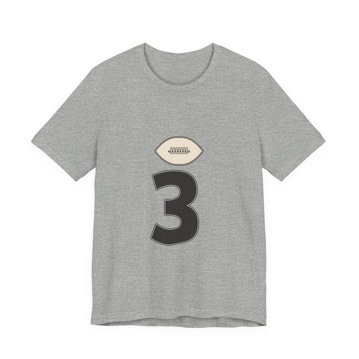 Football Number 3 T-Shirt | Dark Stack