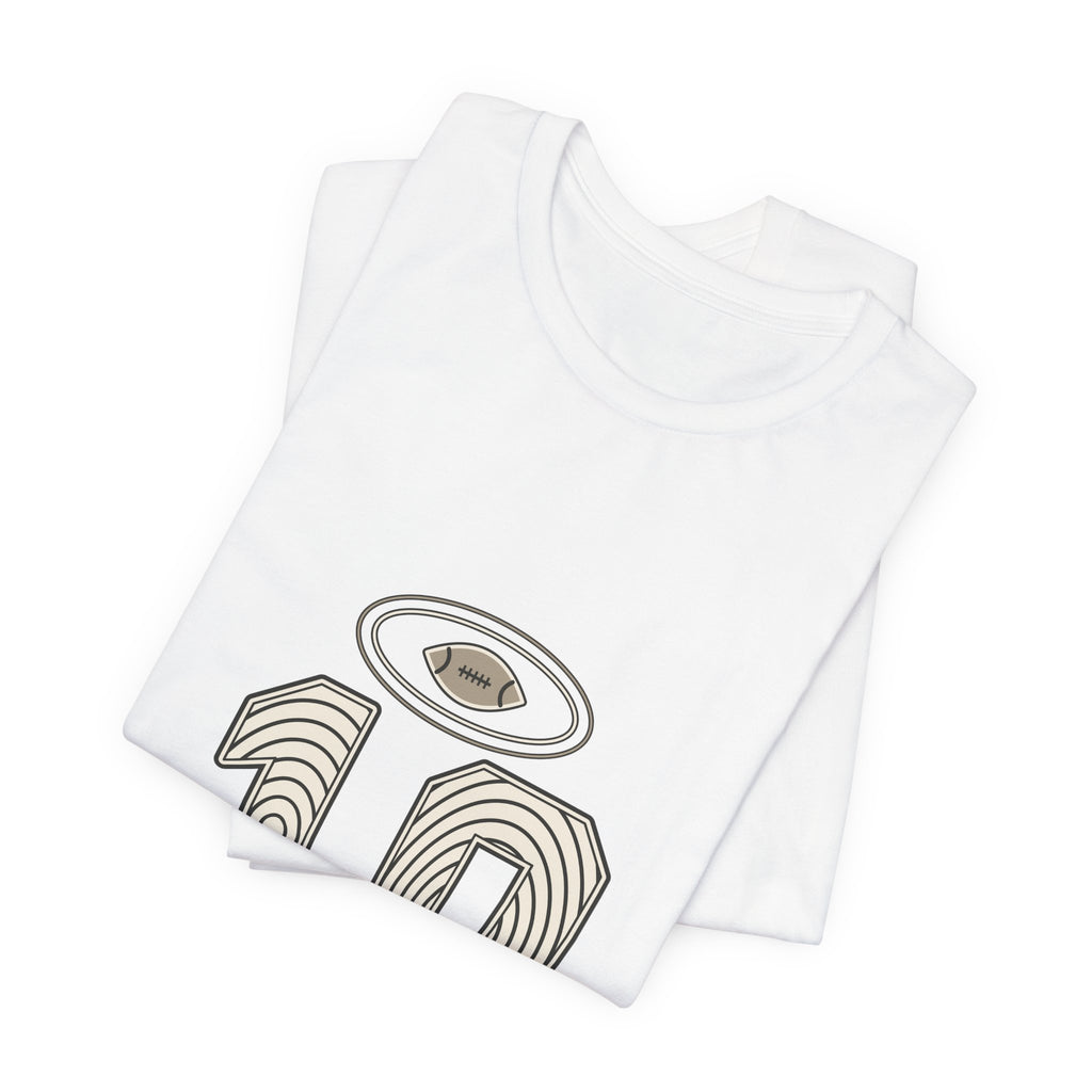 Football Number 10 T-Shirt - Concentric Graphic