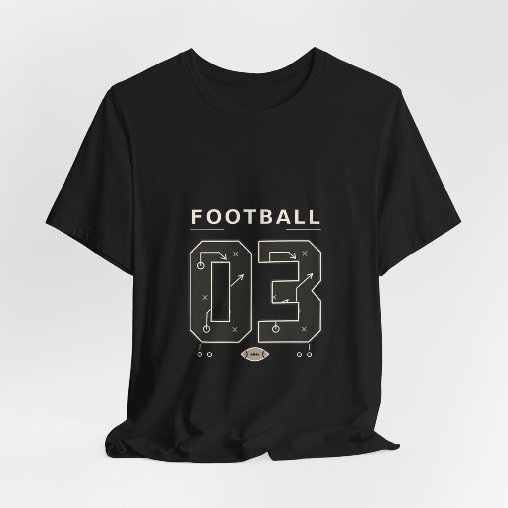 Football Number 03 T-Shirt - Play Diagram Graphic