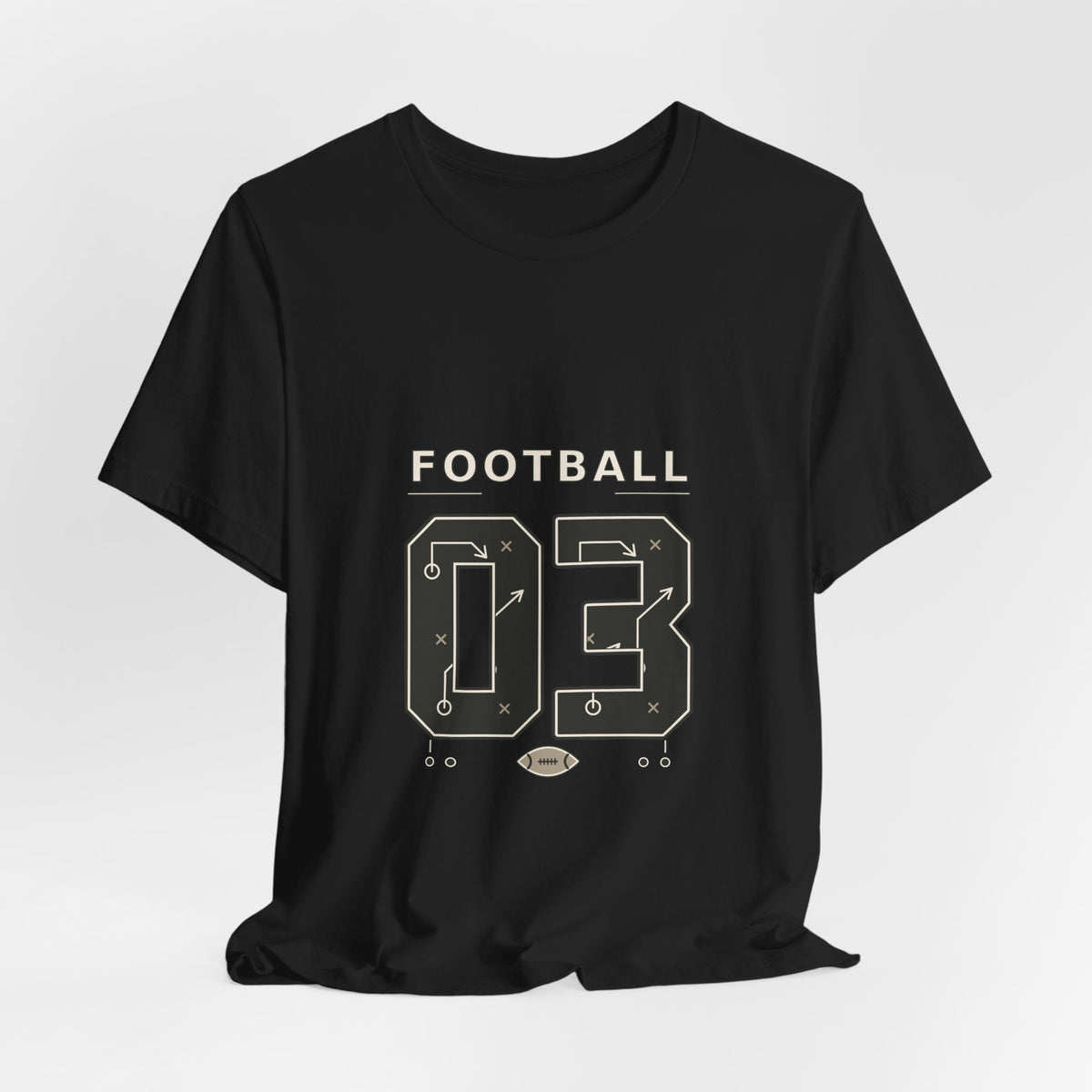 Football Number 03 T-Shirt - Play Diagram Graphic
