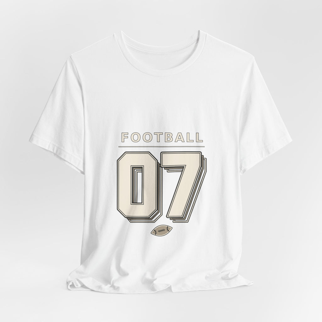 Football Number 07 T-Shirt - Offset Outline Graphic
