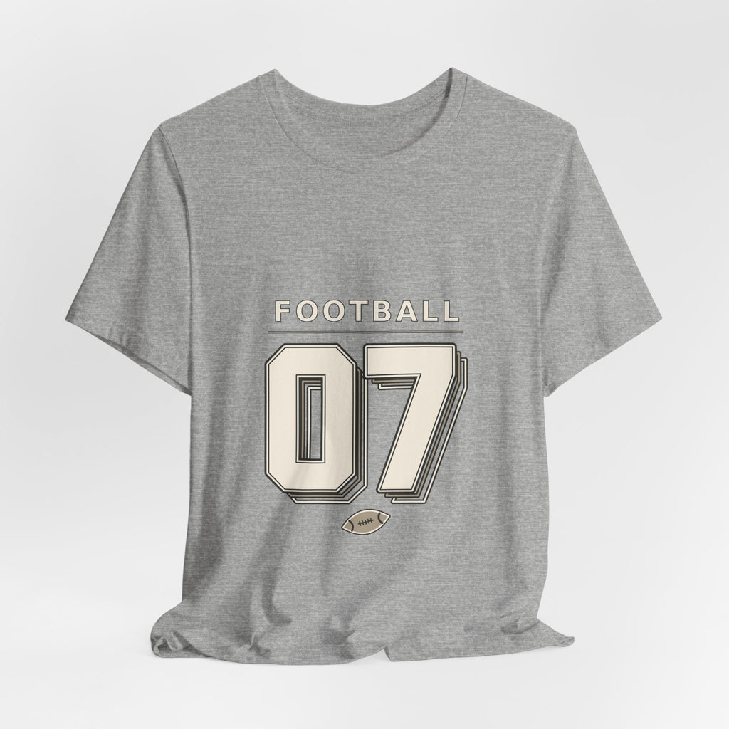 Football Number 07 T-Shirt - Offset Outline Graphic