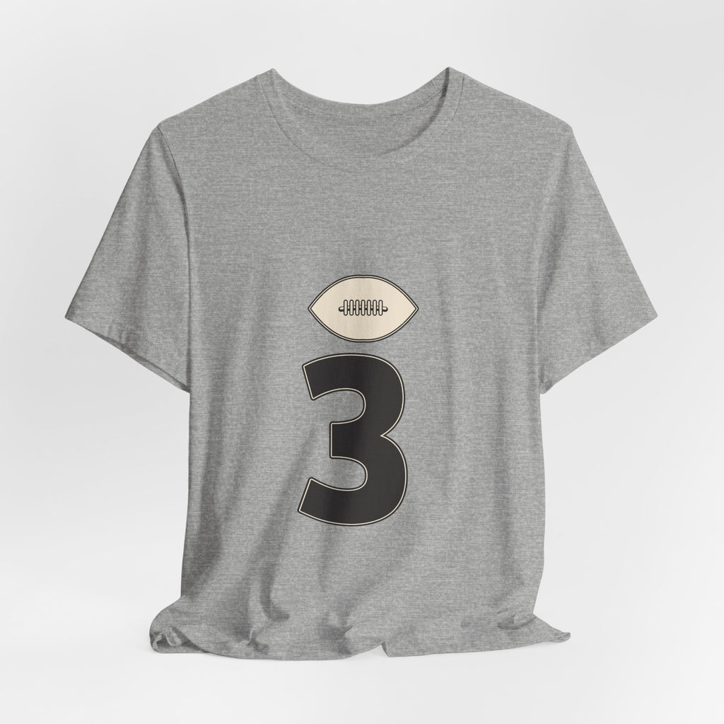 Football Number 3 T-Shirt | Dark Stack