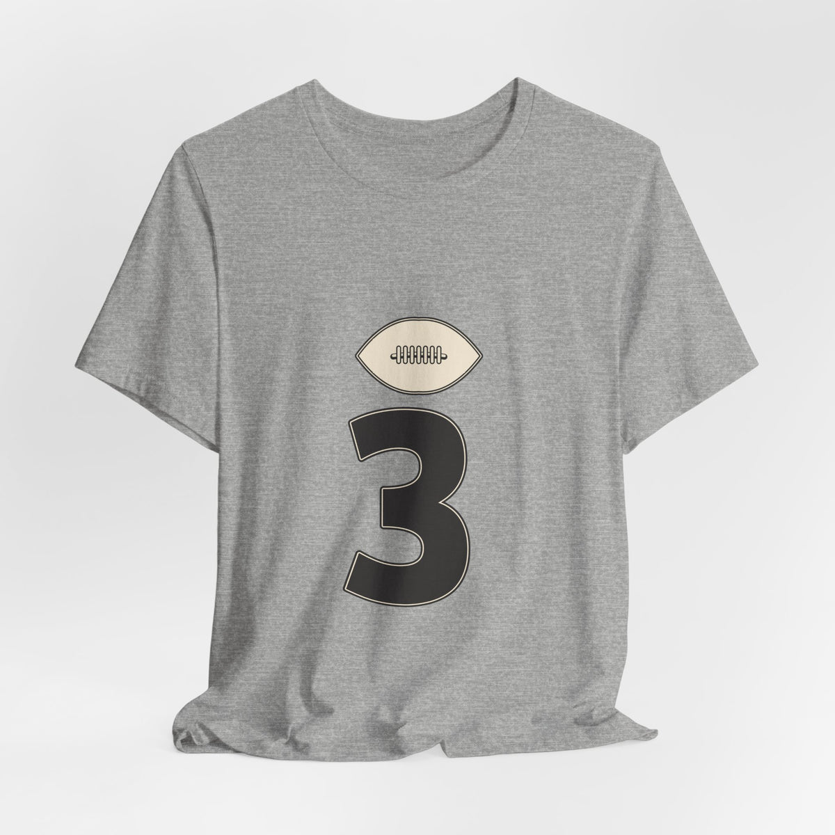 Football Number 3 T-Shirt | Dark Stack