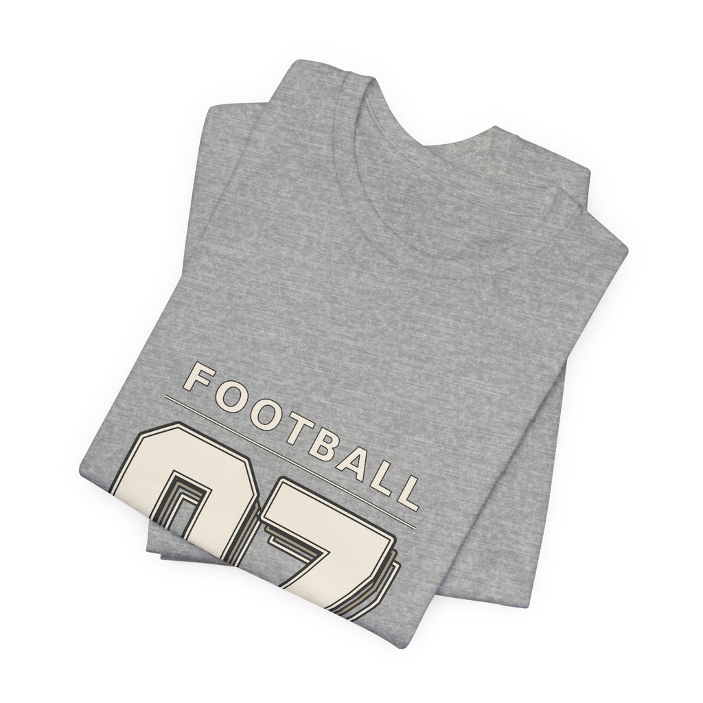 Football Number 07 T-Shirt - Offset Outline Graphic