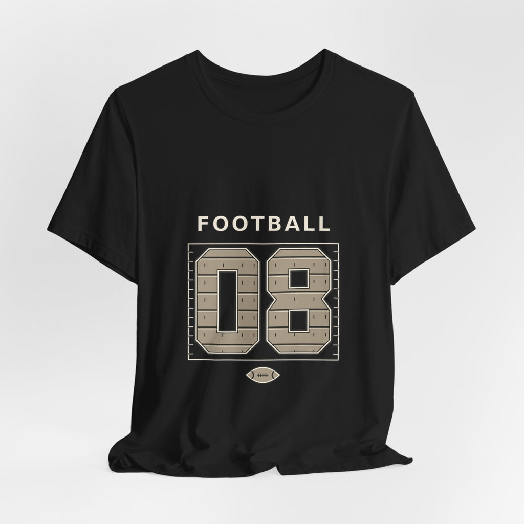 Football Number 08 T-Shirt - Field Lines Graphic