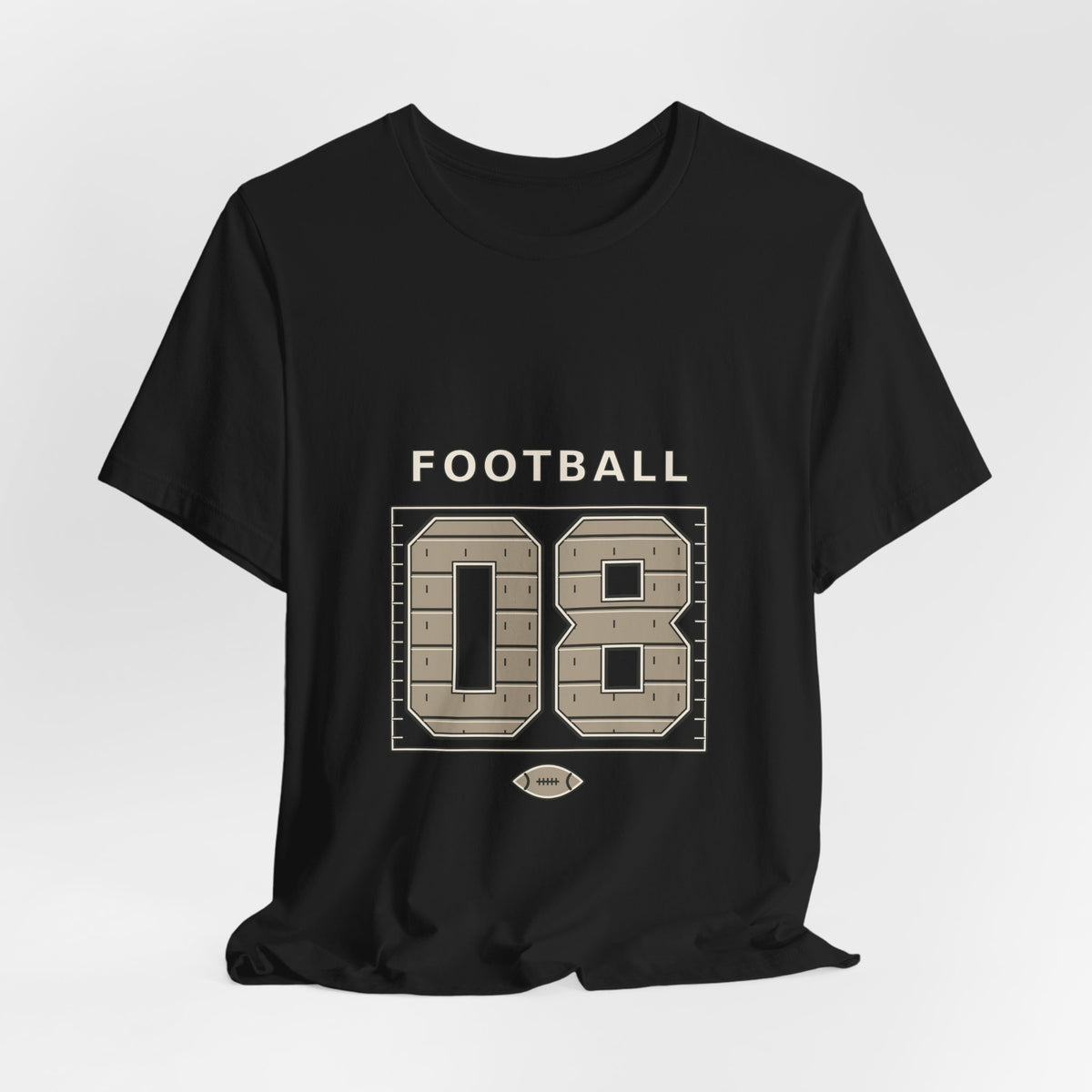 Football Number 08 T-Shirt - Field Lines Graphic