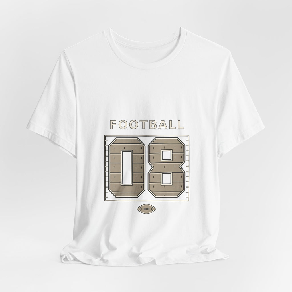 Football Number 08 T-Shirt - Field Lines Graphic