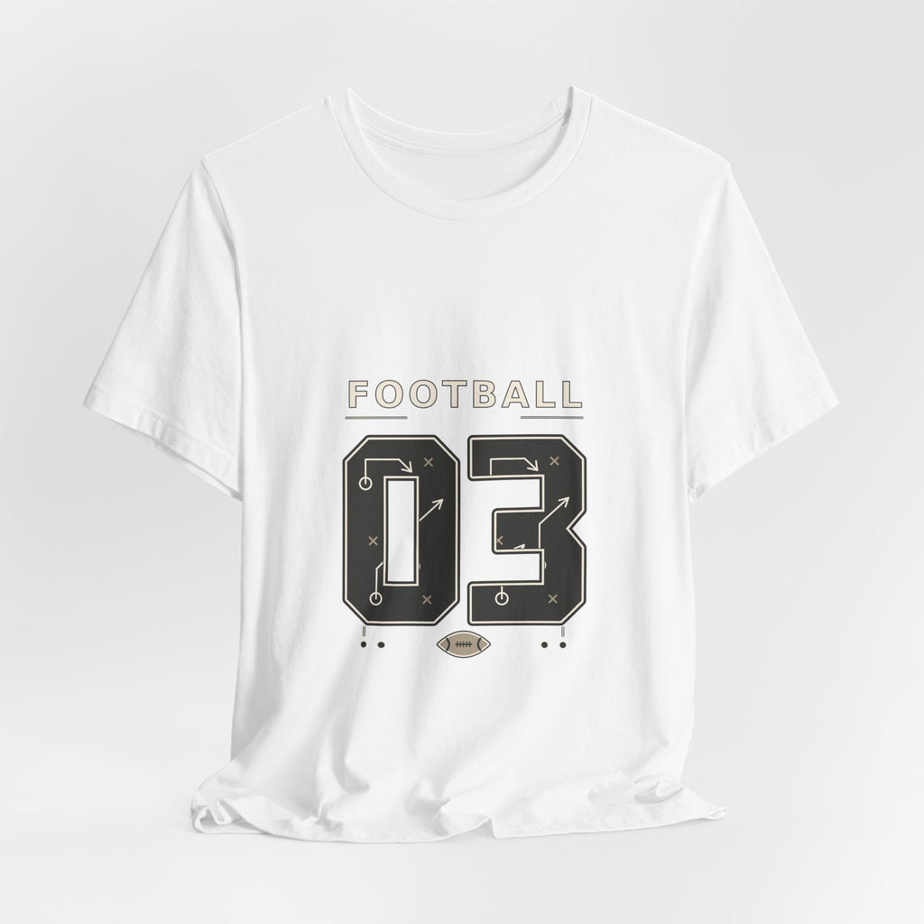 Football Number 03 T-Shirt - Play Diagram Graphic