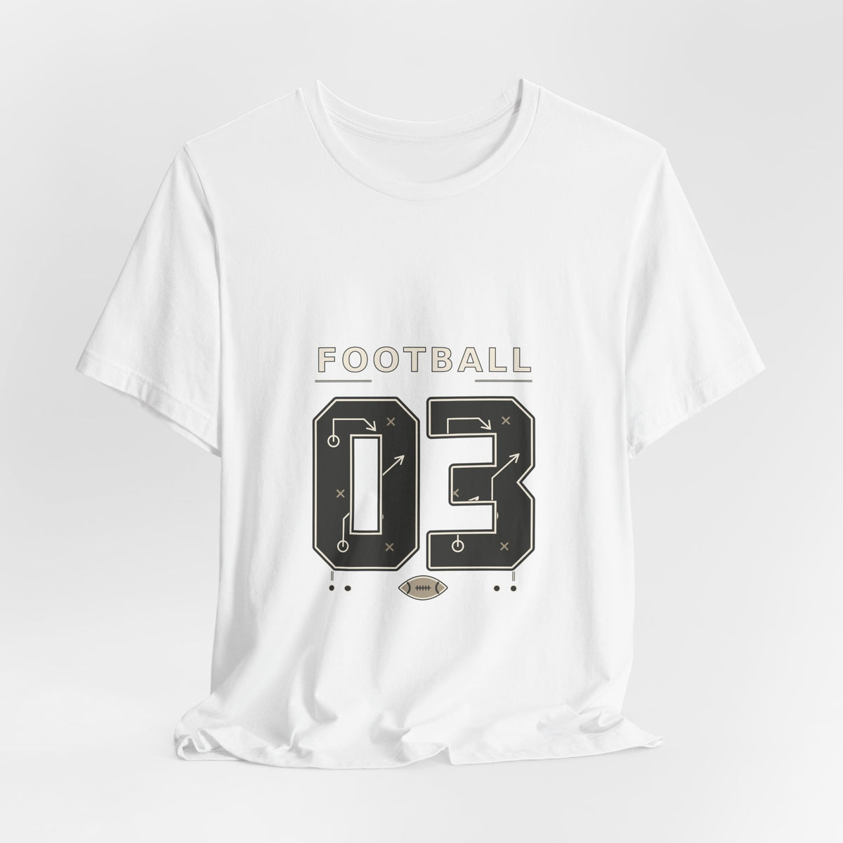 Football Number 03 T-Shirt - Play Diagram Graphic