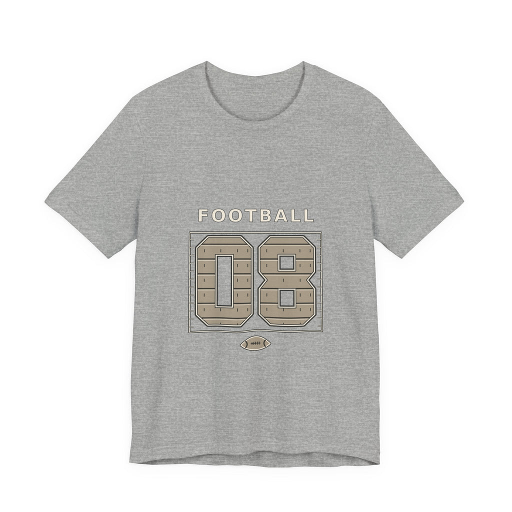 Football Number 08 T-Shirt - Field Lines Graphic