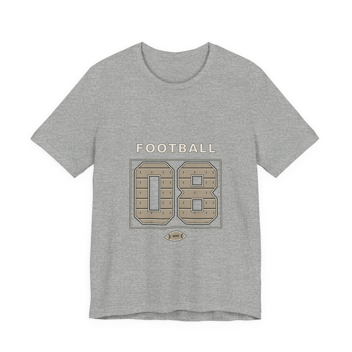 Football Number 08 T-Shirt - Field Lines Graphic