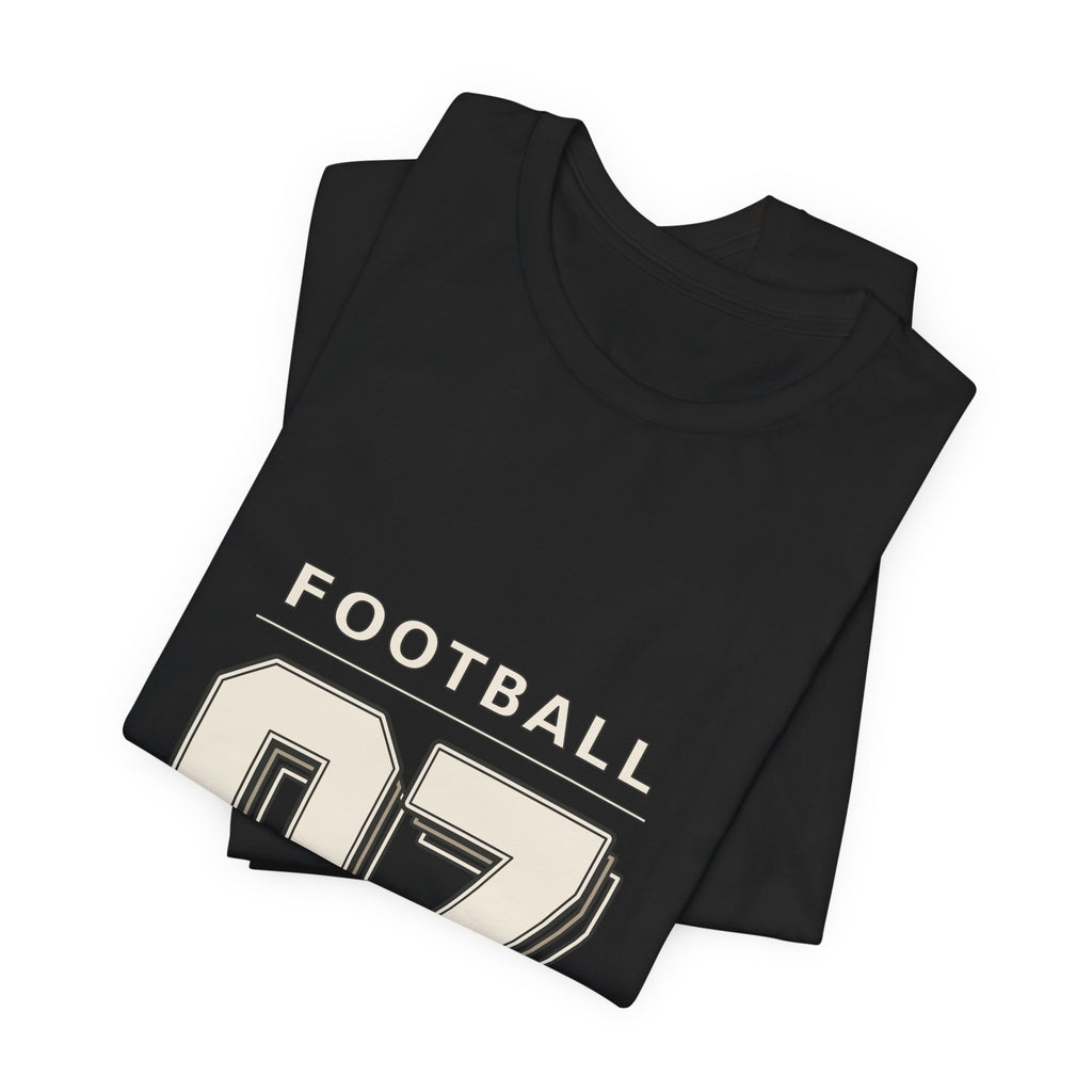 Football Number 07 T-Shirt - Offset Outline Graphic