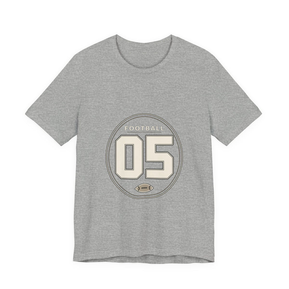 Football Number 05 T-Shirt - Oval Frame Graphic