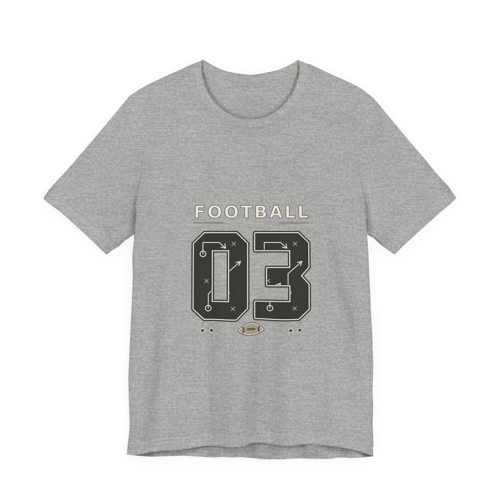 Football Number 03 T-Shirt - Play Diagram Graphic