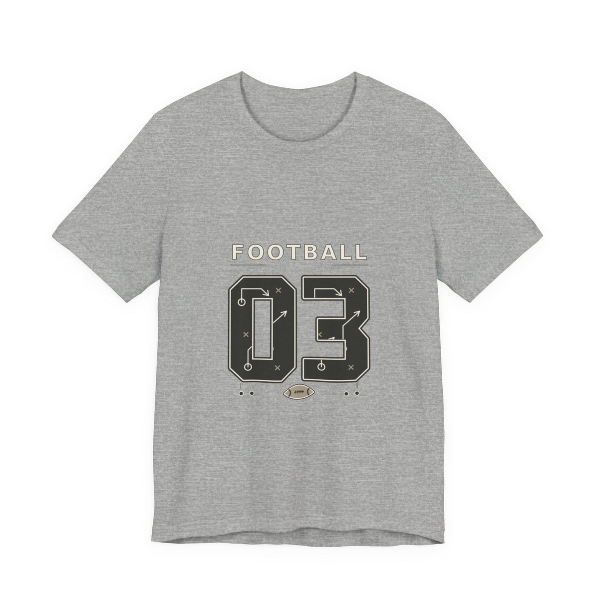 Football Number 03 T-Shirt - Play Diagram Graphic