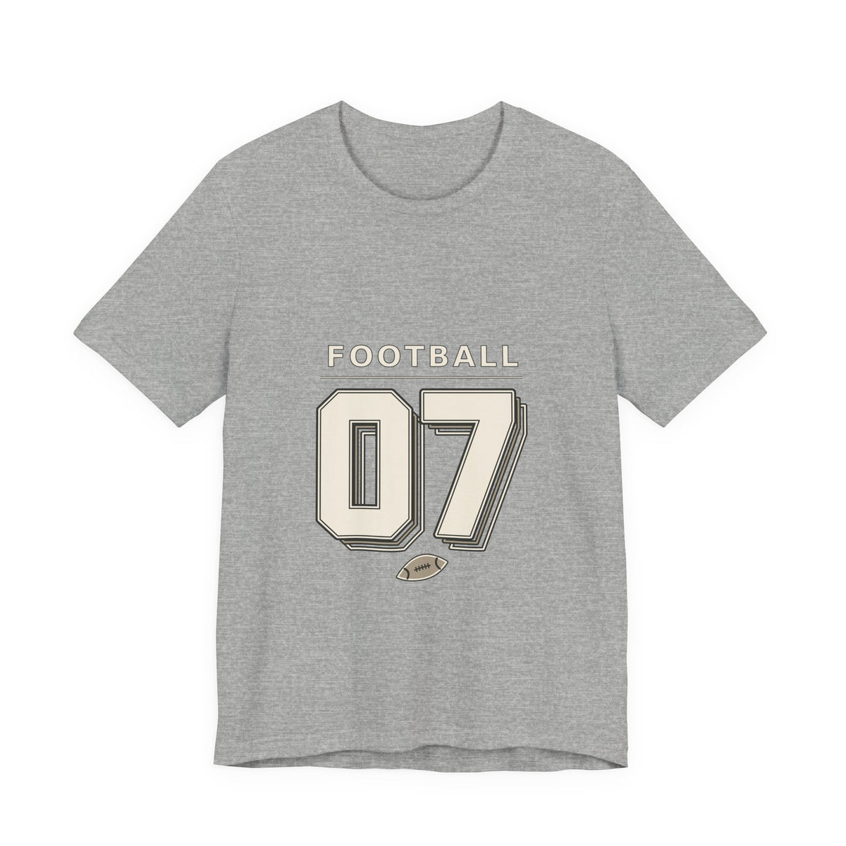 Football Number 07 T-Shirt - Offset Outline Graphic