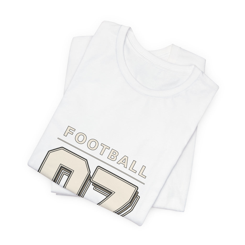 Football Number 07 T-Shirt - Offset Outline Graphic