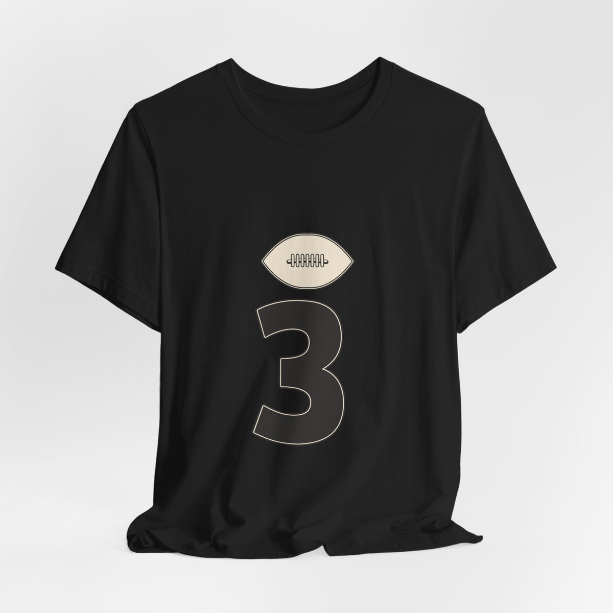 Football Number 3 T-Shirt | Dark Stack