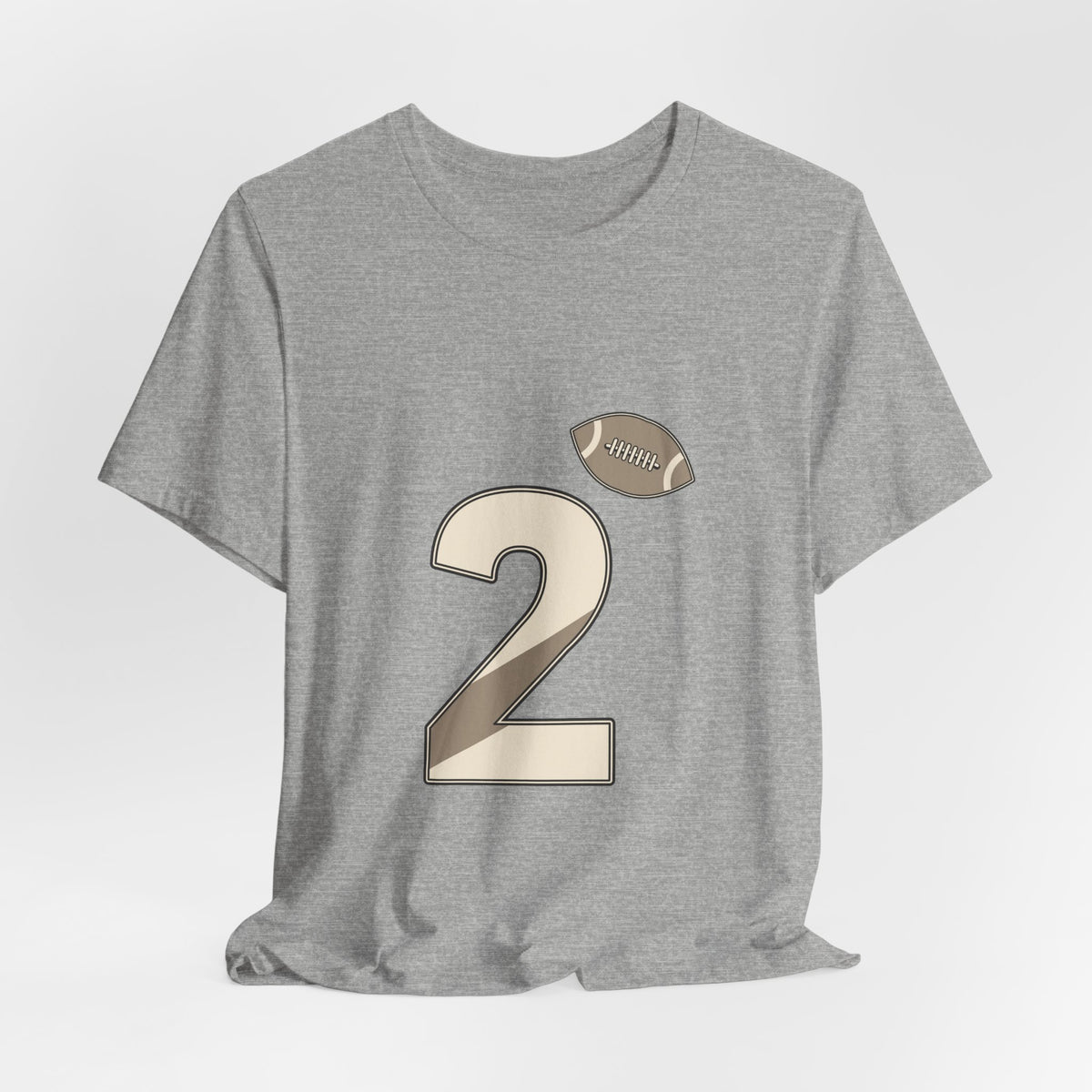 Football Number 2 T-Shirt | Diagonal Cut