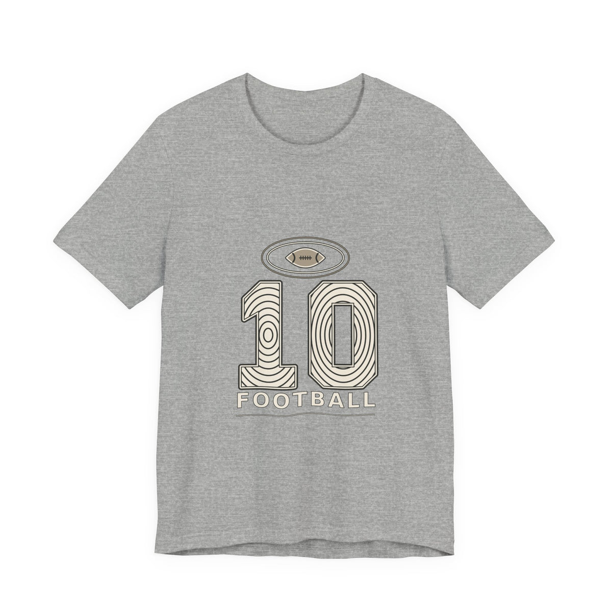 Football Number 10 T-Shirt - Concentric Graphic