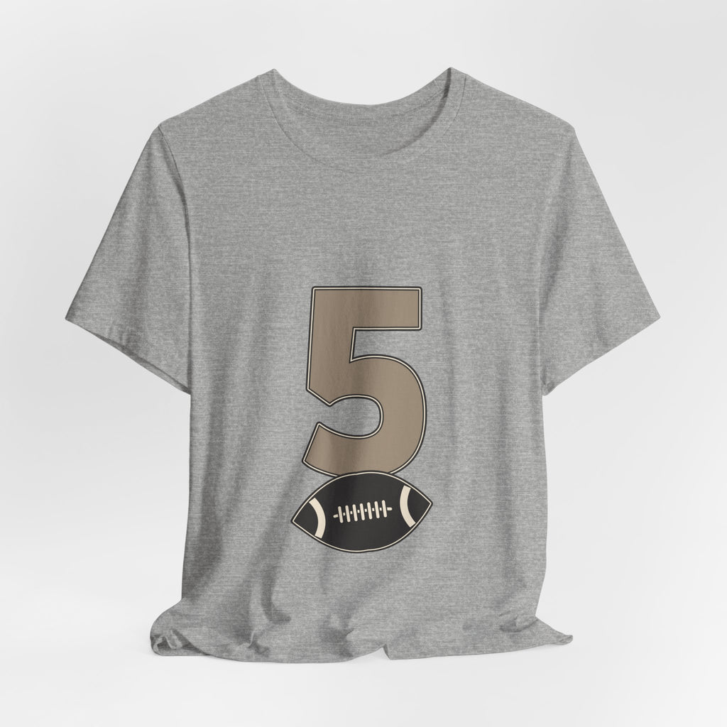 Football Number 5 T-Shirt | Low Sweep