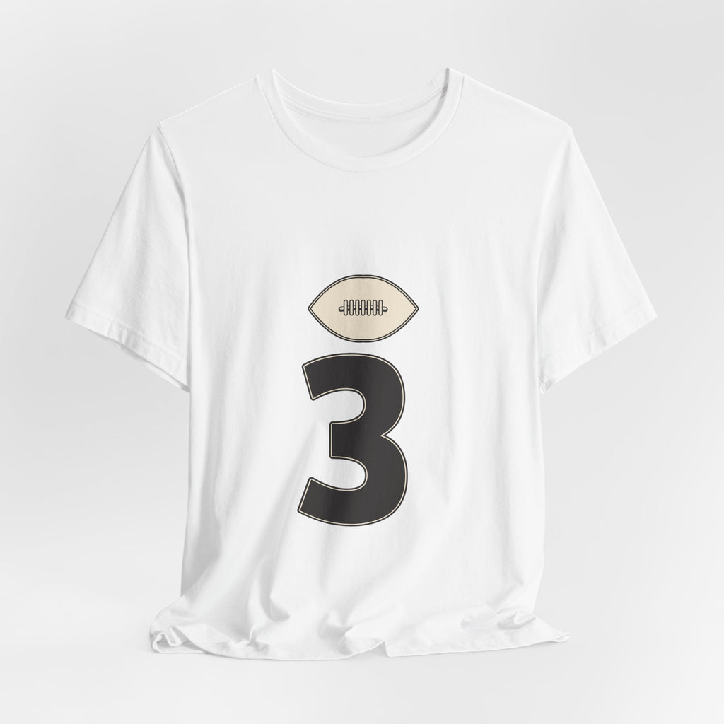 Football Number 3 T-Shirt | Dark Stack