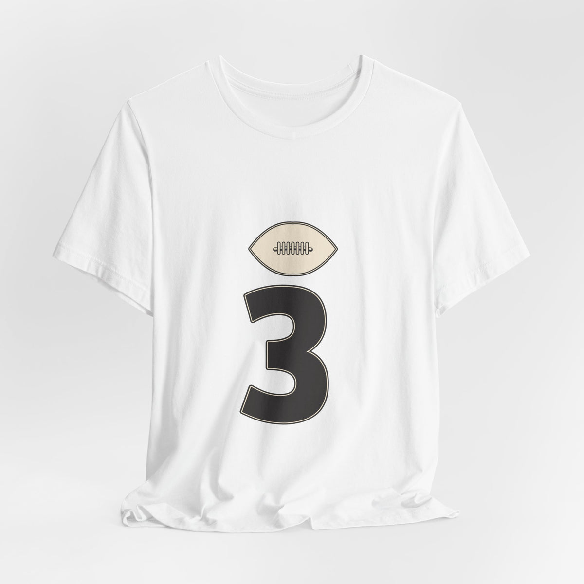 Football Number 3 T-Shirt | Dark Stack