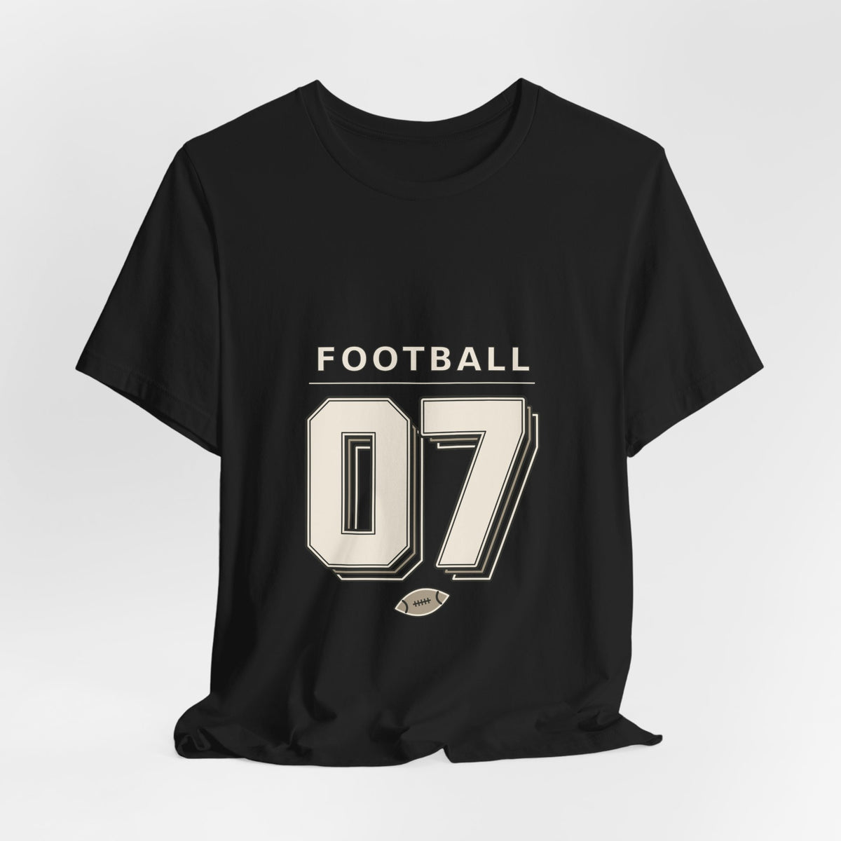 Football Number 07 T-Shirt - Offset Outline Graphic