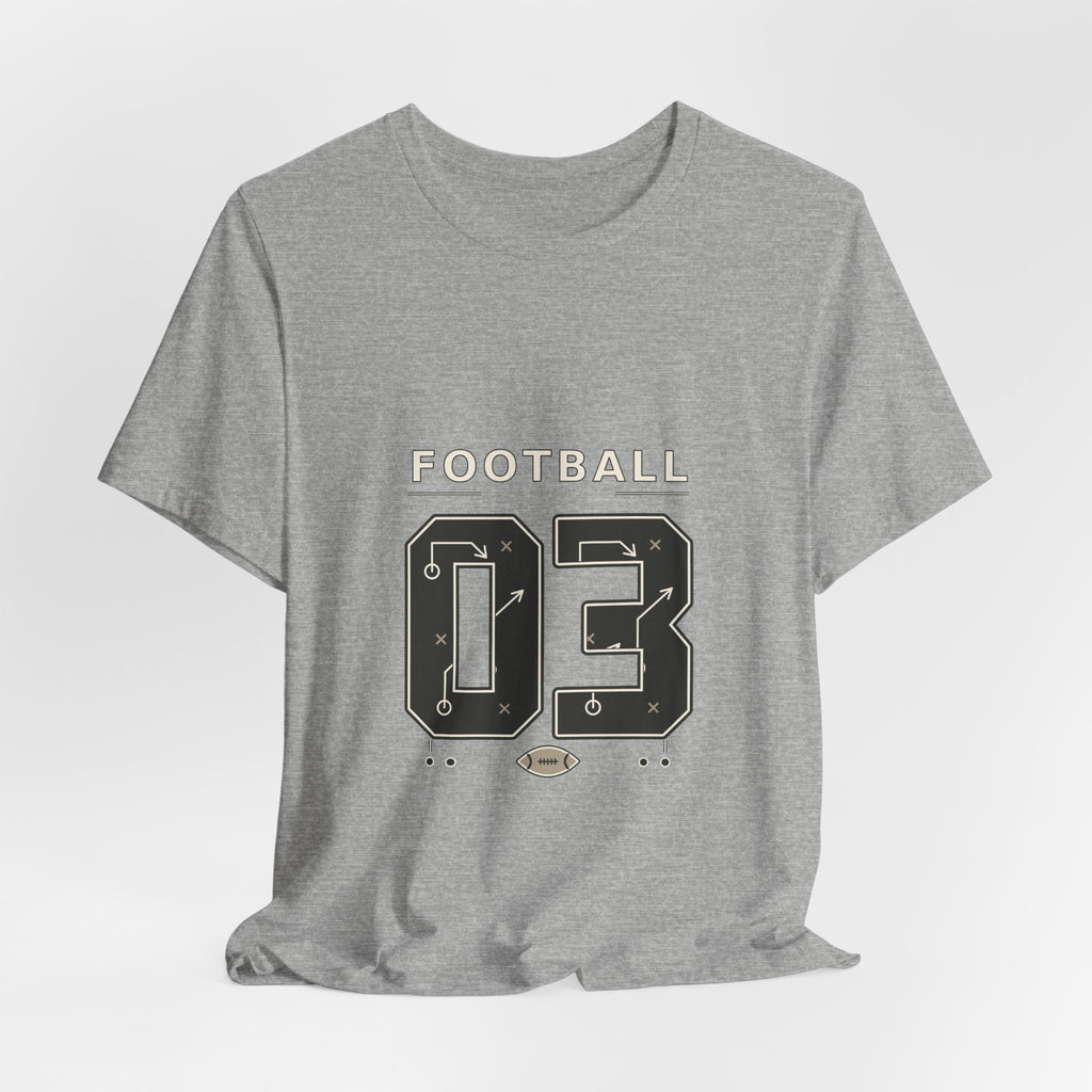 Football Number 03 T-Shirt - Play Diagram Graphic