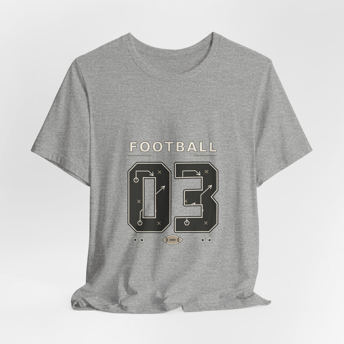 Football Number 03 T-Shirt - Play Diagram Graphic